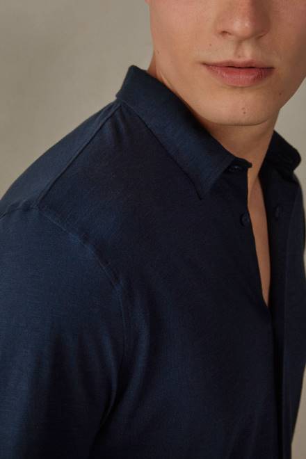 Intimissimi moški 800-polnočno modra oblačila 2R8X213 bombažna srajca z dolgimi rokavi