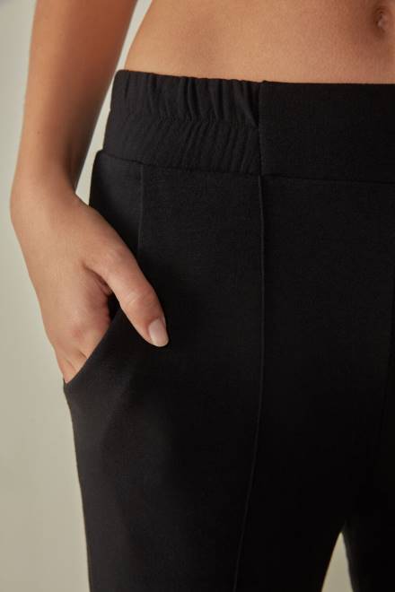 Intimissimi ženske 019-črna oblačila 2R8X1380 modalni flis s palazzo hlačami iz kašmirja