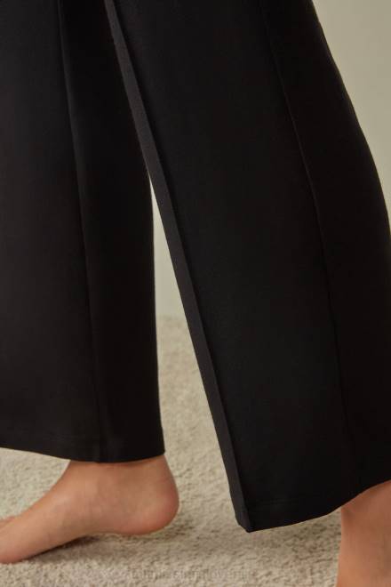 Intimissimi ženske 019-črna oblačila 2R8X1380 modalni flis s palazzo hlačami iz kašmirja