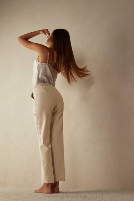 Intimissimi ženske 2768-mandelj oblačila 2R8X1361 ravne hlače z žepi