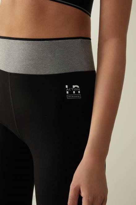 Intimissimi ženske 731i-črna/srednje siva melanž oblačila 2R8X1397 v akciji kapri pajkice iz raztegljivega organskega bombaža