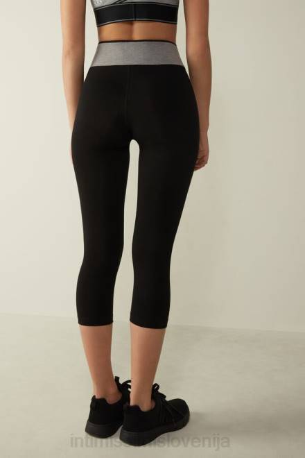 Intimissimi ženske 731i-črna/srednje siva melanž oblačila 2R8X1397 v akciji kapri pajkice iz raztegljivega organskega bombaža