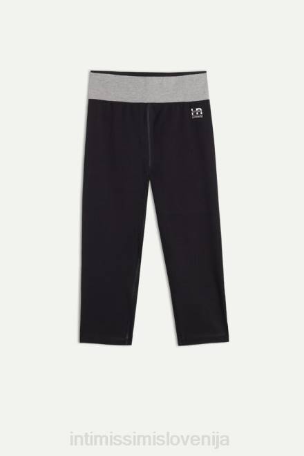 Intimissimi ženske 731i-črna/srednje siva melanž oblačila 2R8X1397 v akciji kapri pajkice iz raztegljivega organskega bombaža