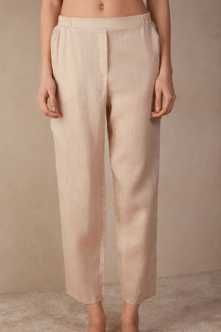 Intimissimi ženske 913i-bež vrv oblačila 2R8X1292 platnene hlače iz gladkega tkanja