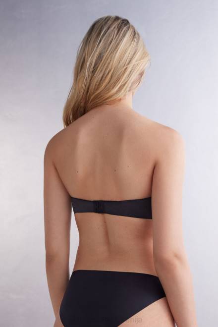 Intimissimi ženske 019-črna spodnje perilo 2R8X518 gioia ultralahek bandeau modrček iz mikrovlaken