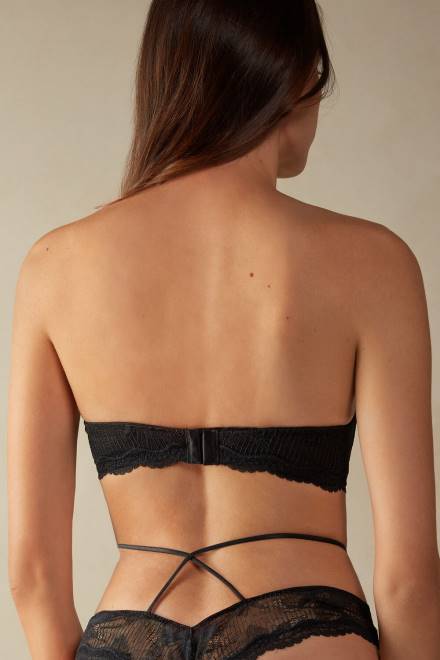 Intimissimi ženske 019-črna spodnje perilo 2R8X640 monica sensual neomejen bandeau nedrček