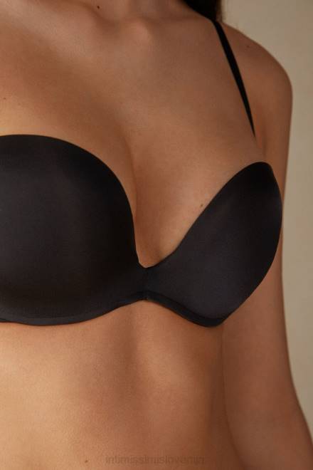 Intimissimi ženske 019-črna spodnje perilo 2R8X734 monica ultralahek bandeau modrček iz mikrovlaken