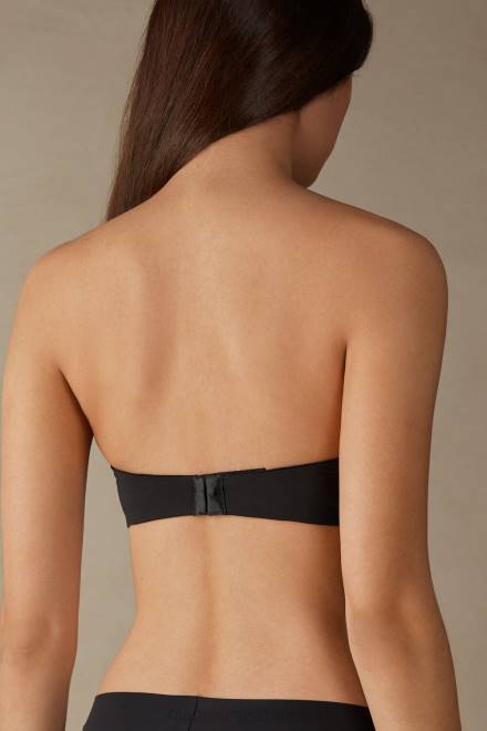 Intimissimi ženske 019-črna spodnje perilo 2R8X734 monica ultralahek bandeau modrček iz mikrovlaken