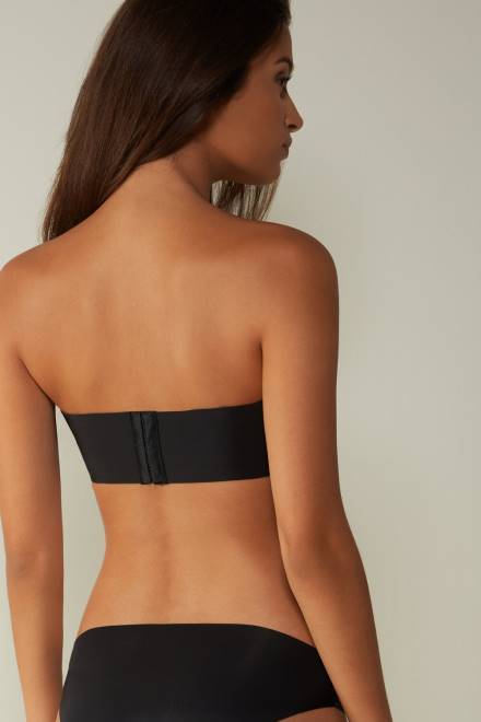 Intimissimi ženske 019-črna spodnje perilo 2R8X758 ultralahek bandeau modrček iz mikrovlaken daila