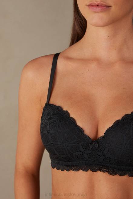 Intimissimi ženske 019-črna spodnje perilo 2R8X614 čipkast balkonet modrček claudia