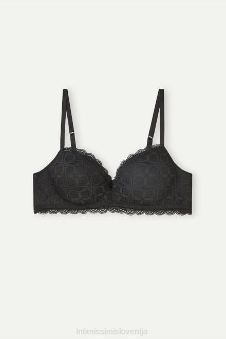 Intimissimi ženske 019-črna spodnje perilo 2R8X614 čipkast balkonet modrček claudia