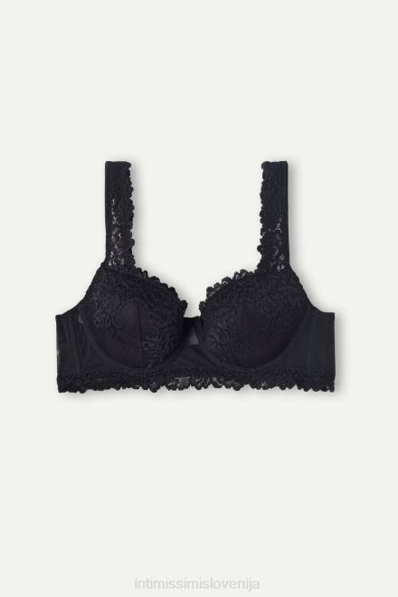 Intimissimi ženske 019-črna spodnje perilo 2R8X685 lepi cvetovi sofia balkonet nedrček