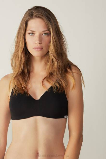Intimissimi ženske 019-črna spodnje perilo 2R8X762 Greta naravni bombažni balkonet modrček