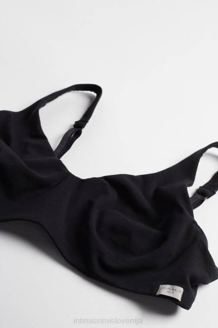 Intimissimi ženske 019-črna spodnje perilo 2R8X762 Greta naravni bombažni balkonet modrček