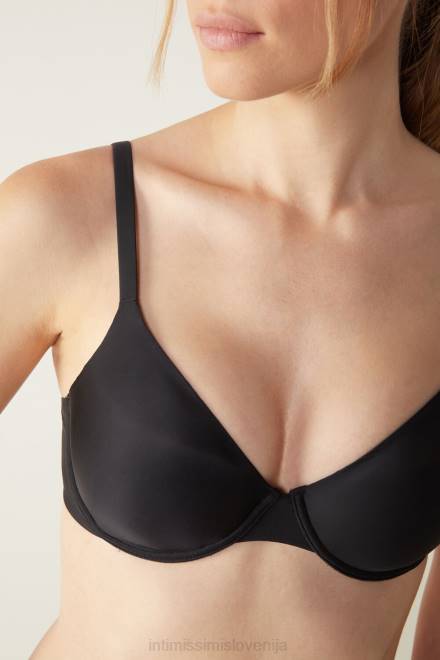 Intimissimi ženske 019-črna spodnje perilo 2R8X767 francesca ultralahek balkonet modrček iz mikrovlaken