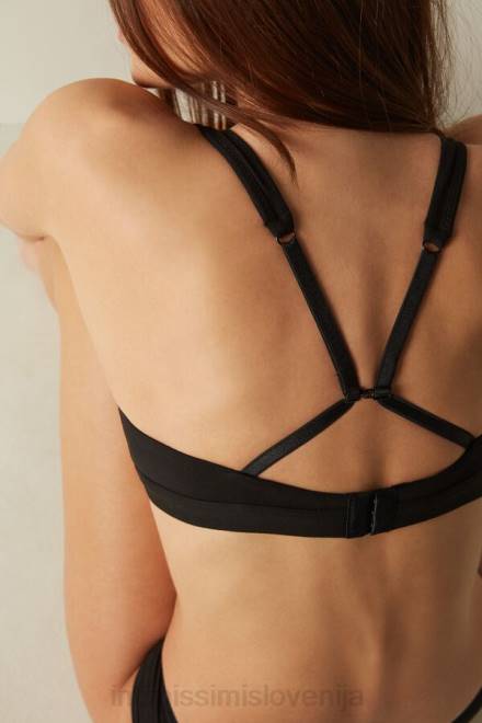 Intimissimi ženske 019-črna spodnje perilo 2R8X805 Lara bombažni trikotni nedrček