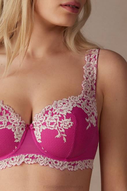 Intimissimi ženske 213j-valentinovo roza/slonokoščena spodnje perilo 2R8X581 lepi cvetovi sofia balkonet nedrček