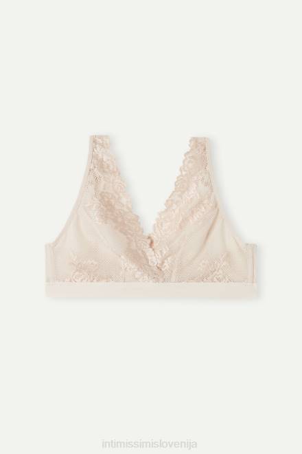 Intimissimi ženske 2280-roza svila spodnje perilo 2R8X638 trikotni nedrček Lara s čudovitimi rožicami