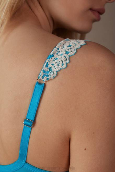 Intimissimi ženske 233j-digitalno turkizna/slonokoščena spodnje perilo 2R8X573 balkonski nedrček z lepimi cvetovi giorgia