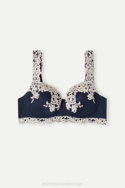 Intimissimi ženske 347i-globoko modra/vanilija spodnje perilo 2R8X545 lepi cvetovi sofia balkonet nedrček