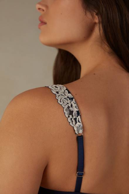 Intimissimi ženske 347i-globoko modra/vanilija spodnje perilo 2R8X782 balkonski nedrček z lepimi cvetovi giorgia