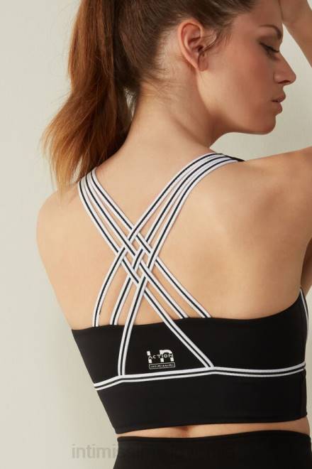 Intimissimi ženske 661i-nero/bianco spodnje perilo 2R8X743 in action podložen zgornji del nedrčka z bombažno podlogo Supima