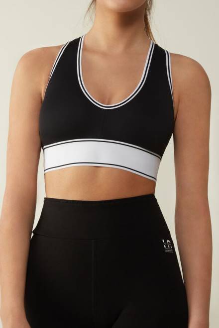 Intimissimi ženske 661i-nero/bianco spodnje perilo 2R8X744 in action zgornji del nedrčka z bombažno podlogo supima