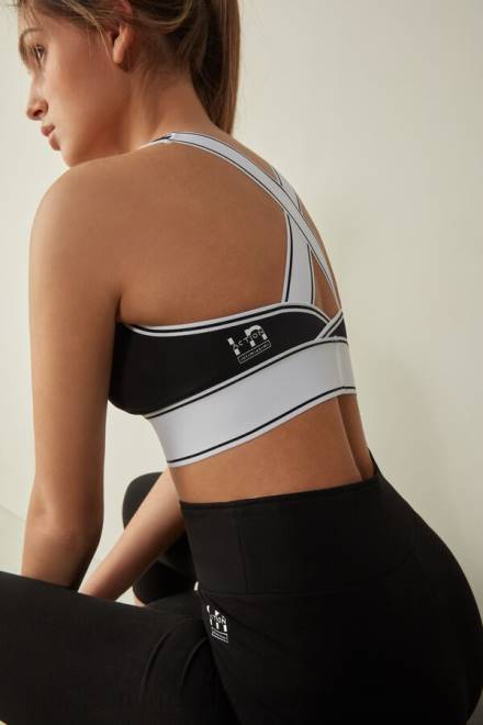 Intimissimi ženske 661i-nero/bianco spodnje perilo 2R8X744 in action zgornji del nedrčka z bombažno podlogo supima