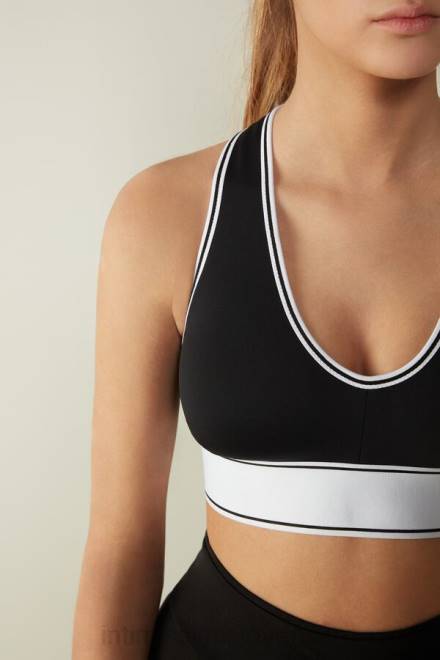 Intimissimi ženske 661i-nero/bianco spodnje perilo 2R8X744 in action zgornji del nedrčka z bombažno podlogo supima