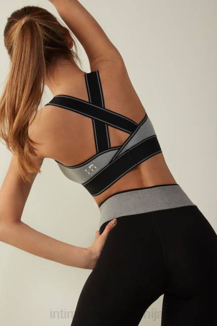 Intimissimi ženske 7539-srednje siva melanž/črna spodnje perilo 2R8X742 in action zgornji del nedrčka z bombažno podlogo supima