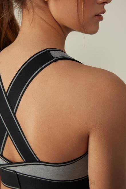 Intimissimi ženske 7539-srednje siva melanž/črna spodnje perilo 2R8X742 in action zgornji del nedrčka z bombažno podlogo supima