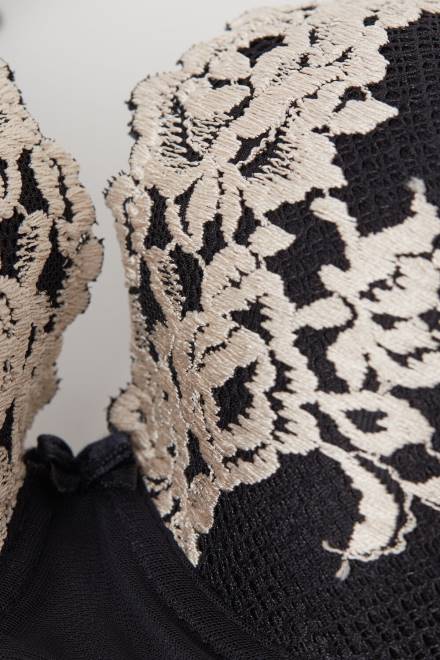 Intimissimi ženske 9887-črna/slonokoščena spodnje perilo 2R8X647 lepi cvetovi sofia balkonet nedrček