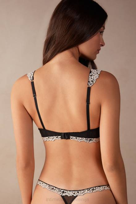 Intimissimi ženske 9887-črna/slonokoščena spodnje perilo 2R8X801 balkonski nedrček z lepimi cvetovi giorgia