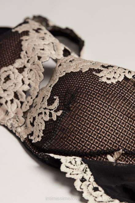 Intimissimi ženske 9887-črna/slonokoščena spodnje perilo 2R8X801 balkonski nedrček z lepimi cvetovi giorgia
