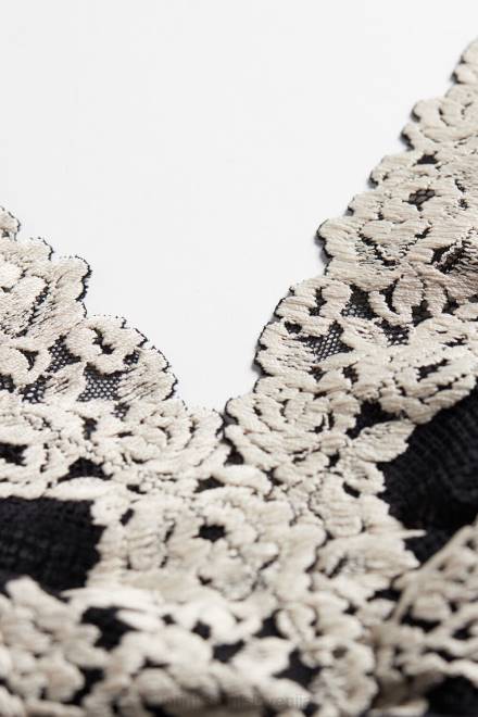 Intimissimi ženske 9887-črna/slonokoščena spodnje perilo 2R8X803 trikotni nedrček Lara s čudovitimi rožicami