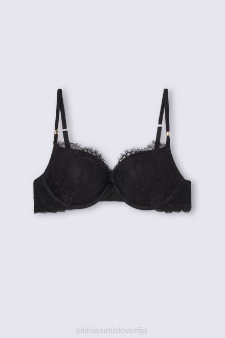 Intimissimi ženske 019-črna spodnje perilo 2R8X465 elettra sensual flowers super push-up modrček