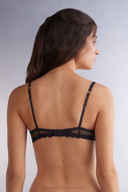 Intimissimi ženske 019-črna spodnje perilo 2R8X474 bellissima nedrček push-up s čutnimi rožami