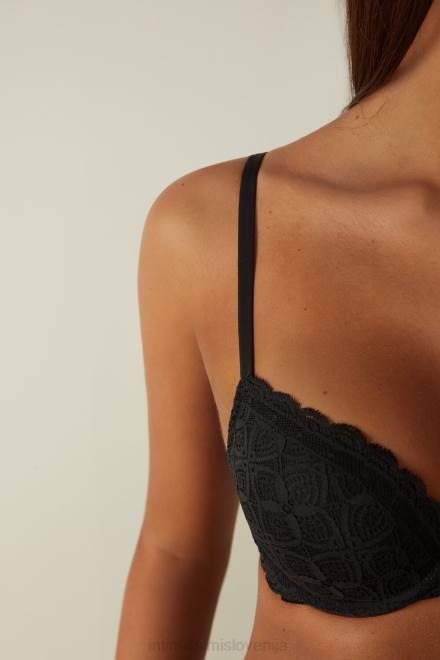Intimissimi ženske 019-črna spodnje perilo 2R8X673 elettra čipkasti nedrček super push-up