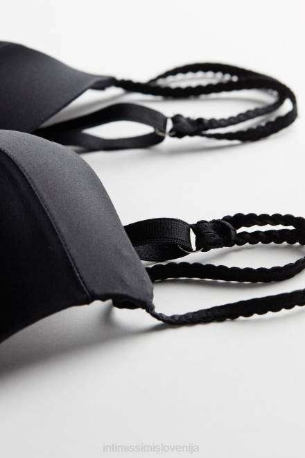 Intimissimi ženske 019-črna spodnje perilo 2R8X796 mia svilen super push-up nedrček