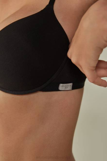 Intimissimi ženske 019-črna spodnje perilo 2R8X831 bellissima bombažni push-up nedrček s košarico