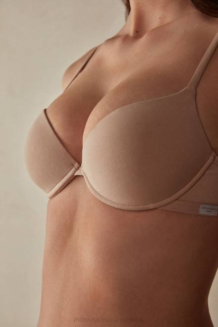 Intimissimi ženske 044-nežno bež spodnje perilo 2R8X828 bellissima bombažni push-up nedrček s košarico