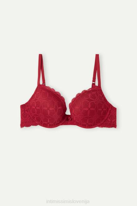 Intimissimi ženske 1473-rdeča spodnje perilo 2R8X662 elettra čipkasti nedrček super push-up