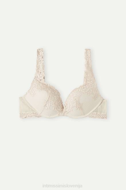 Intimissimi ženske 2280-roza svila spodnje perilo 2R8X637 nedrček Gioia super push-up s čudovitimi rožicami