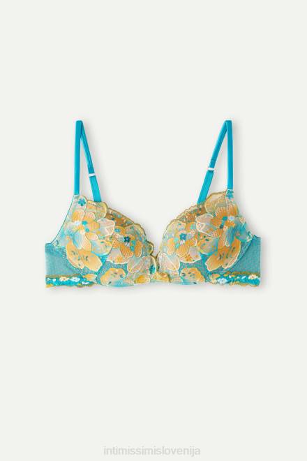 Intimissimi ženske 236j-poletno turkizno modra spodnje perilo 2R8X522 super push-up nedrček gioia summer vibes