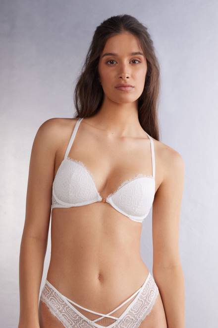 Intimissimi ženske 352j-bianco perla spodnje perilo 2R8X468 folk & delicious silvia push-up nedrček