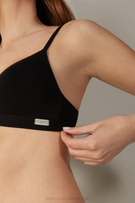 Intimissimi ženske 019-črna spodnje perilo 2R8X740 trikotni nedrček tiziana iz naravnega bombaža