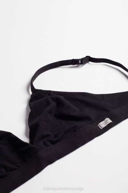 Intimissimi ženske 019-črna spodnje perilo 2R8X755 trikotni modrček emma iz naravnega bombaža