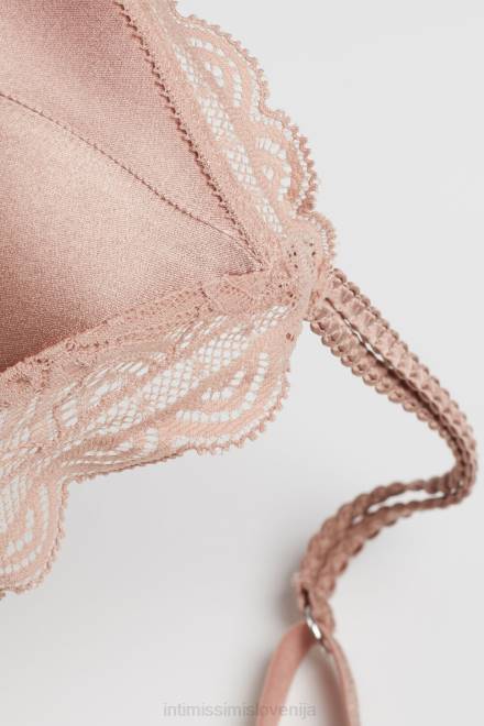 Intimissimi ženske 163i-saten roza spodnje perilo 2R8X788 nedrček s trikotnikom iz svile in čipke tiziana