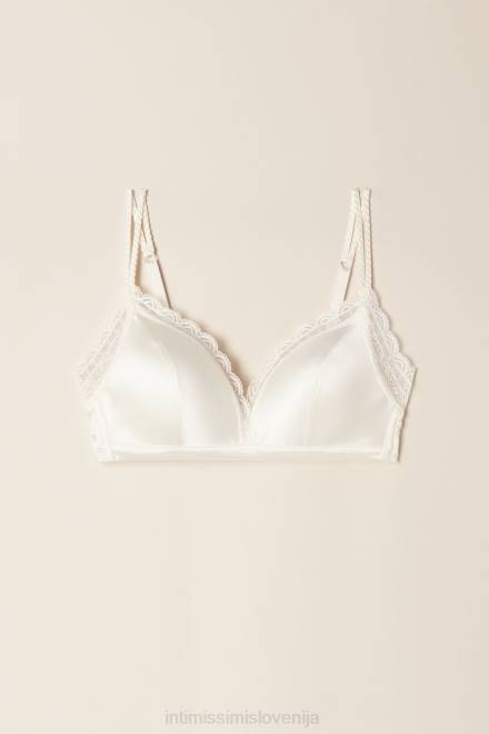 Intimissimi ženske 2127-prašno bela spodnje perilo 2R8X786 nedrček s trikotnikom iz svile in čipke tiziana