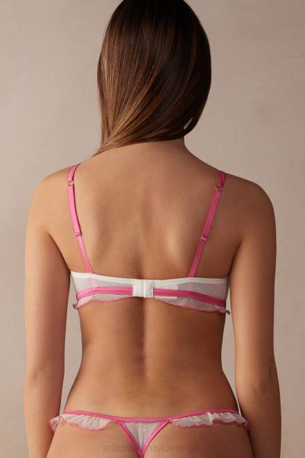 Intimissimi ženske 239j-fuksija/prašno bela spodnje perilo 2R8X533 sladek kot marjetice trikotni nedrček